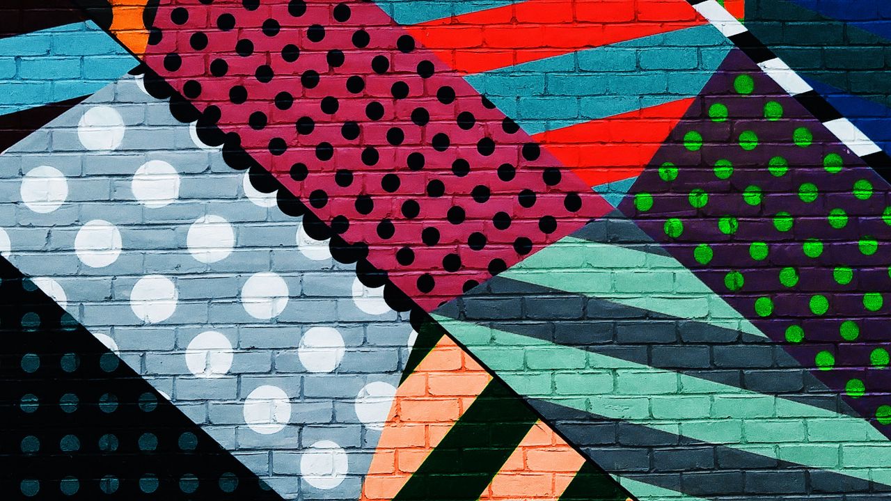 Обои граффити, стена, красочный, разноцветный, абстрактный
