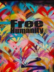Превью обои граффити, свобода, человечество, разноцветный, стена