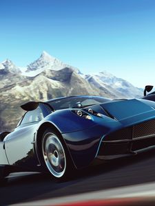 Превью обои gran turismo-6, автосимулятор, скорость, арт, pagani huayra