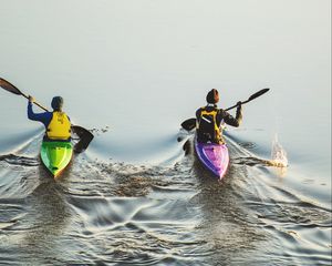 Превью обои гребля, спорт, спортсмены, вода