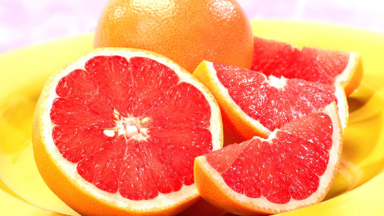 Обои грейпфрут, дольки, оранжевый, цитрусовые