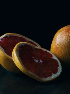 Превью обои грейпфрут, фрукт, нарезка