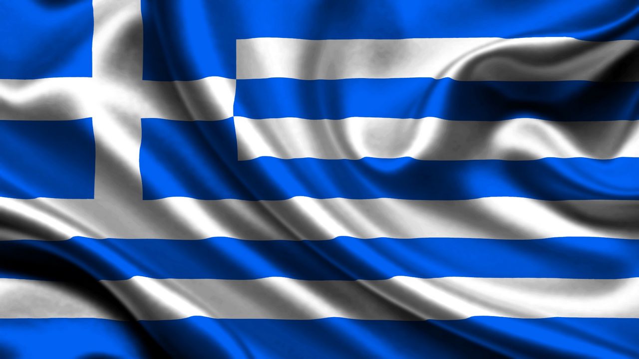 Обои греция, атлас, флаг, шелк, ткань