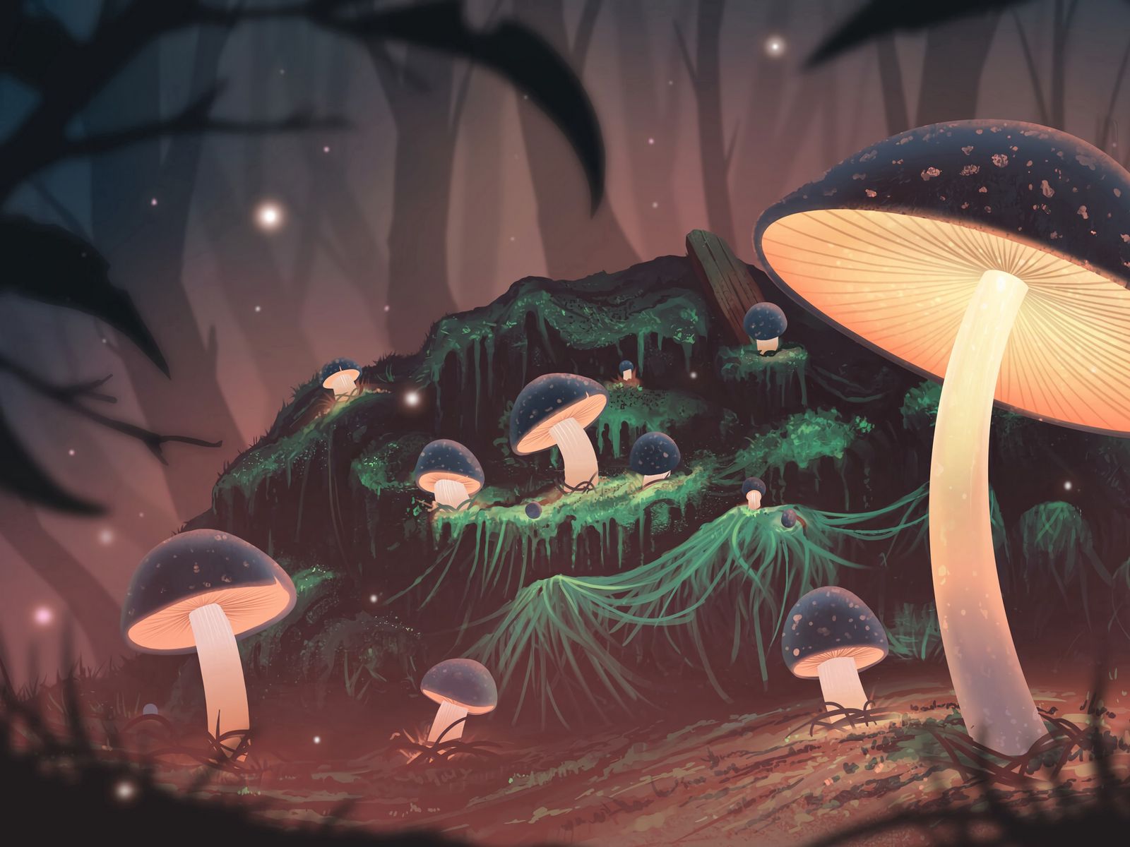 Милые арты грибов
