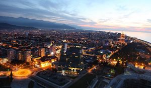 Превью обои грузия, здания, панорама, ночь