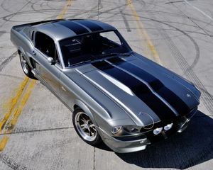 Превью обои gt500, eleanor, машина, ford, mustang, передок