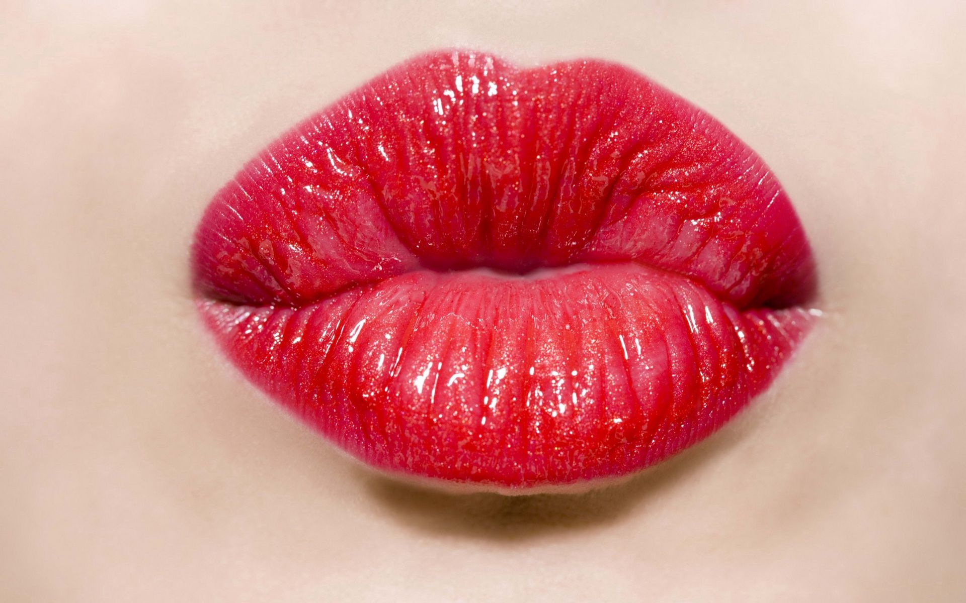 1920x1200 Обои губы, девушка, помада, поцелуй