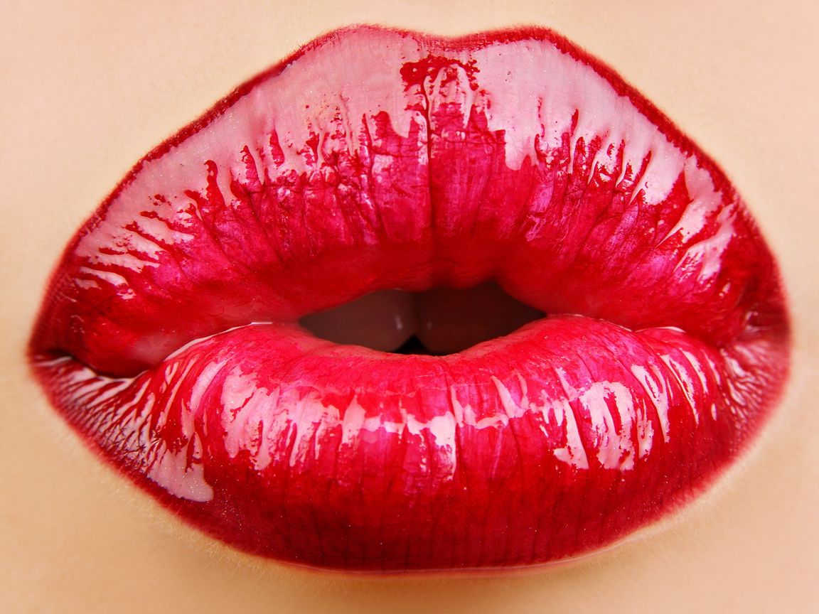 1152x864 Обои губы, девушка, помада, поцелуй
