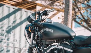 Превью обои harley davidson, байк, мотоцикл, вид сбоку, транспорт