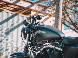 Превью обои harley davidson, байк, мотоцикл, вид сбоку, транспорт