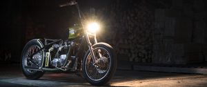 Превью обои harley davidson, мотоцикл, байк, свет