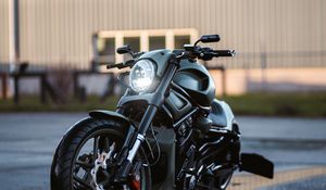 Превью обои harley davidson vrod custom, harley davidson, байк, фара