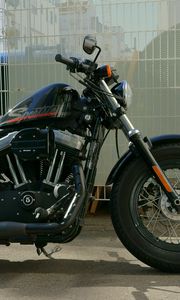 Превью обои harley-davidson, байк, мотоцикл, мото, черный