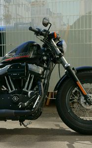 Превью обои harley-davidson, байк, мотоцикл, мото, черный