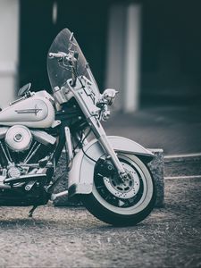 Превью обои harley-davidson, мотоцикл, байк, вид сбоку, колесо