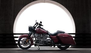 Превью обои harley-davidson, мотоцикл, байк, красный, вид сбоку