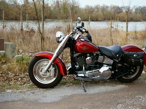 Превью обои harley-davidson, мотоцикл, байк, красный