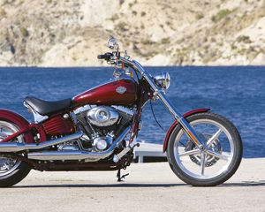 Превью обои harley-davidson rocker, мотоцикл, house of thunder