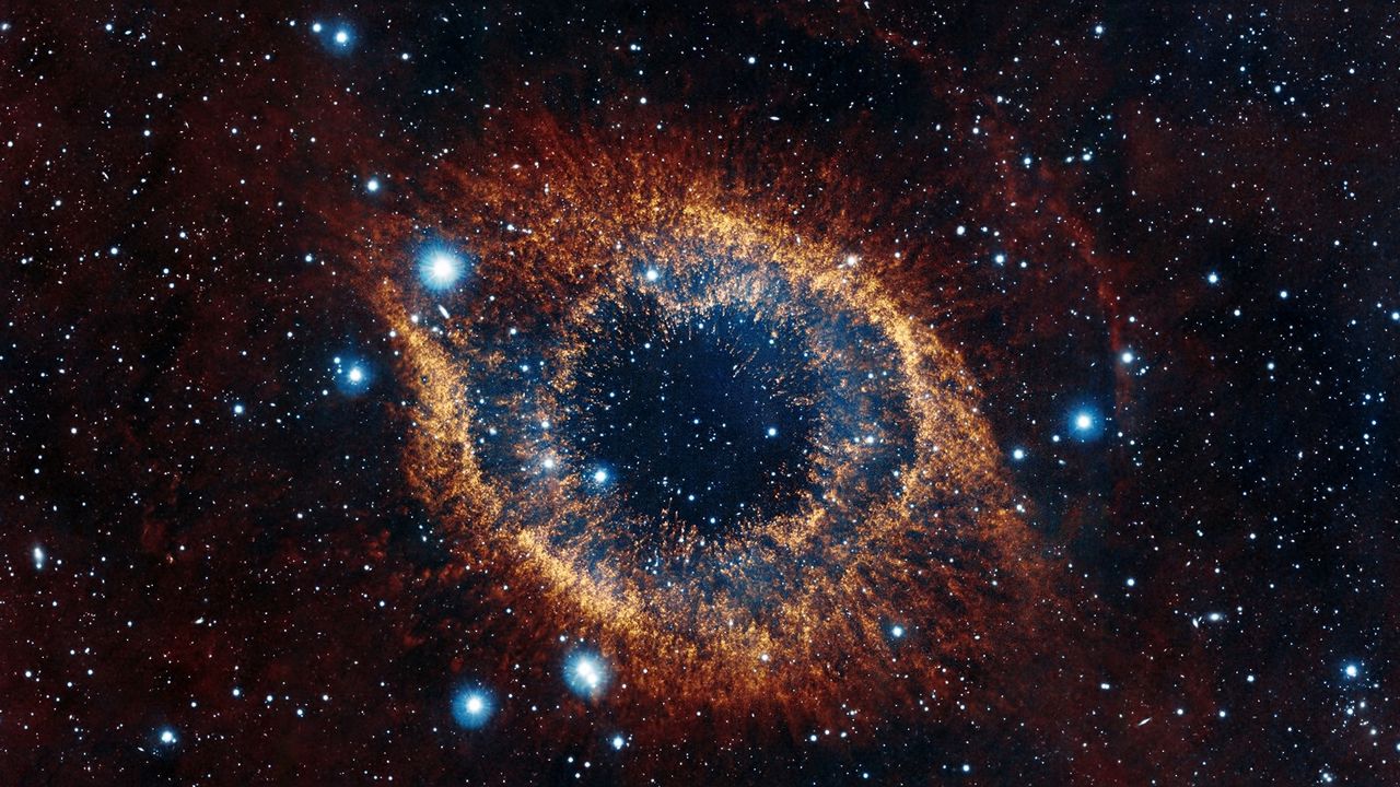 Обои helix nebula, космос, звёзды, взрыв, блеск