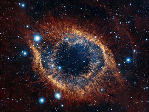 Превью обои helix nebula, космос, звёзды, взрыв, блеск