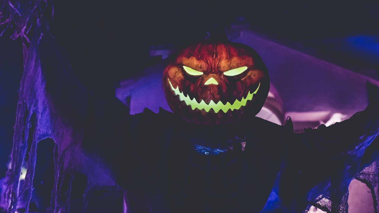 Обои хэллоуин, тыква, маска, праздник