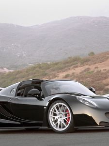 Превью обои hennessey, venom, gt, spyder, черный