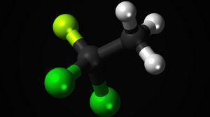 Превью обои хлорфторуглеродов, дихлор, молекула, структура, атом, элемент