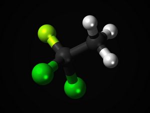 Превью обои хлорфторуглеродов, дихлор, молекула, структура, атом, элемент