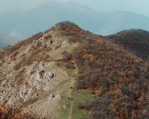 Превью обои холм, гора, вид сверху, вершина, пейзаж