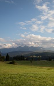 Превью обои холм, луг, трава, небо