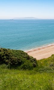 Превью обои холм, пляж, море, пейзаж