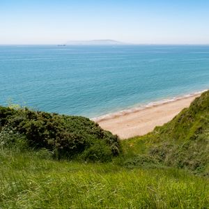 Превью обои холм, пляж, море, пейзаж