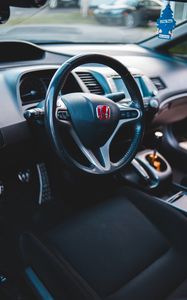 Превью обои honda, автомобиль, руль, салон