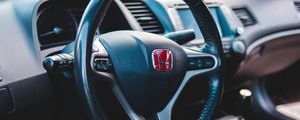 Превью обои honda, автомобиль, руль, салон