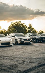 Превью обои honda, автомобиль, вид сбоку, фары