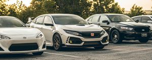 Превью обои honda, автомобиль, вид сбоку, фары