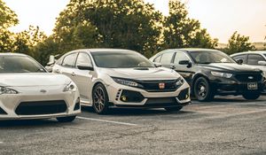 Превью обои honda, автомобиль, вид сбоку, фары