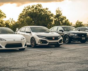 Превью обои honda, автомобиль, вид сбоку, фары