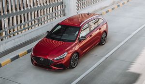 Превью обои honda, автомобиль, вид сверху, красный, дорога