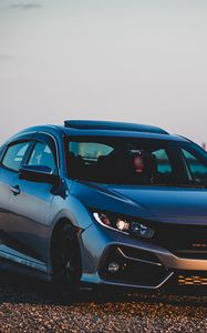 Превью обои honda civic, honda, автомобиль, серебристый