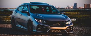 Превью обои honda civic, honda, автомобиль, серебристый