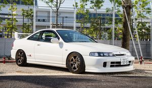 Превью обои honda integra, honda, автомобиль, белый