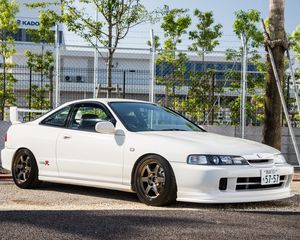 Превью обои honda integra, honda, автомобиль, белый