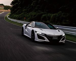 Превью обои honda, nsx, движение, вид сбоку