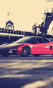 Превью обои honda nsx, красный, вид сбоку