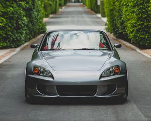 Превью обои honda s2000, honda, автомобиль, серый, вид спереди