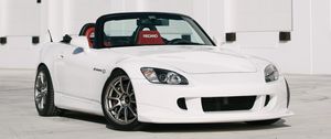 Превью обои honda s2000, honda, автомобиль, белый, стоянка