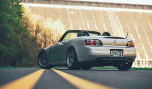 Превью обои honda s2000, honda, автомобиль, серый, дорога