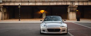 Превью обои honda s2000, honda, автомобиль, серебристый, вид спереди