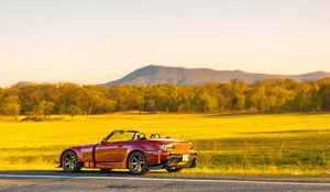 Превью обои honda s2000, honda, автомобиль, красный, кабриолет